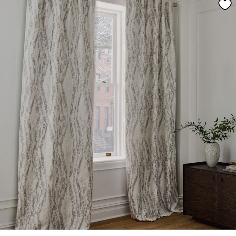 NWT West Elm bark texture jacquard curtain panel grey silver 48x84 - Picture 8 of 8
